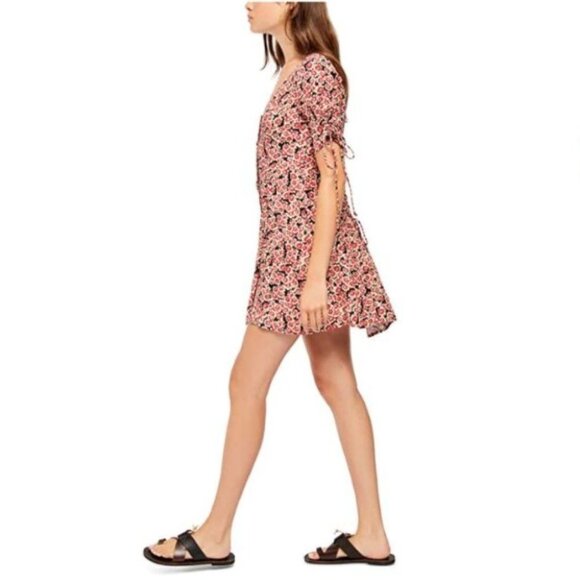 Free People Boho Laced Up Floral Mini Dress - Picture 3 of 10